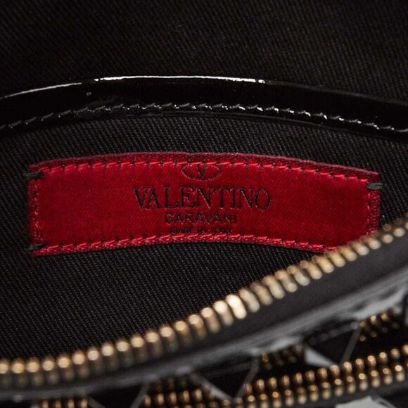 Valentino Black Patent Leather Rockstud Triple Zip Crossbody Bag - Picture 2 of 12